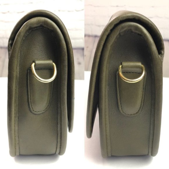 Vintage Coach Olive Green Leather Bag